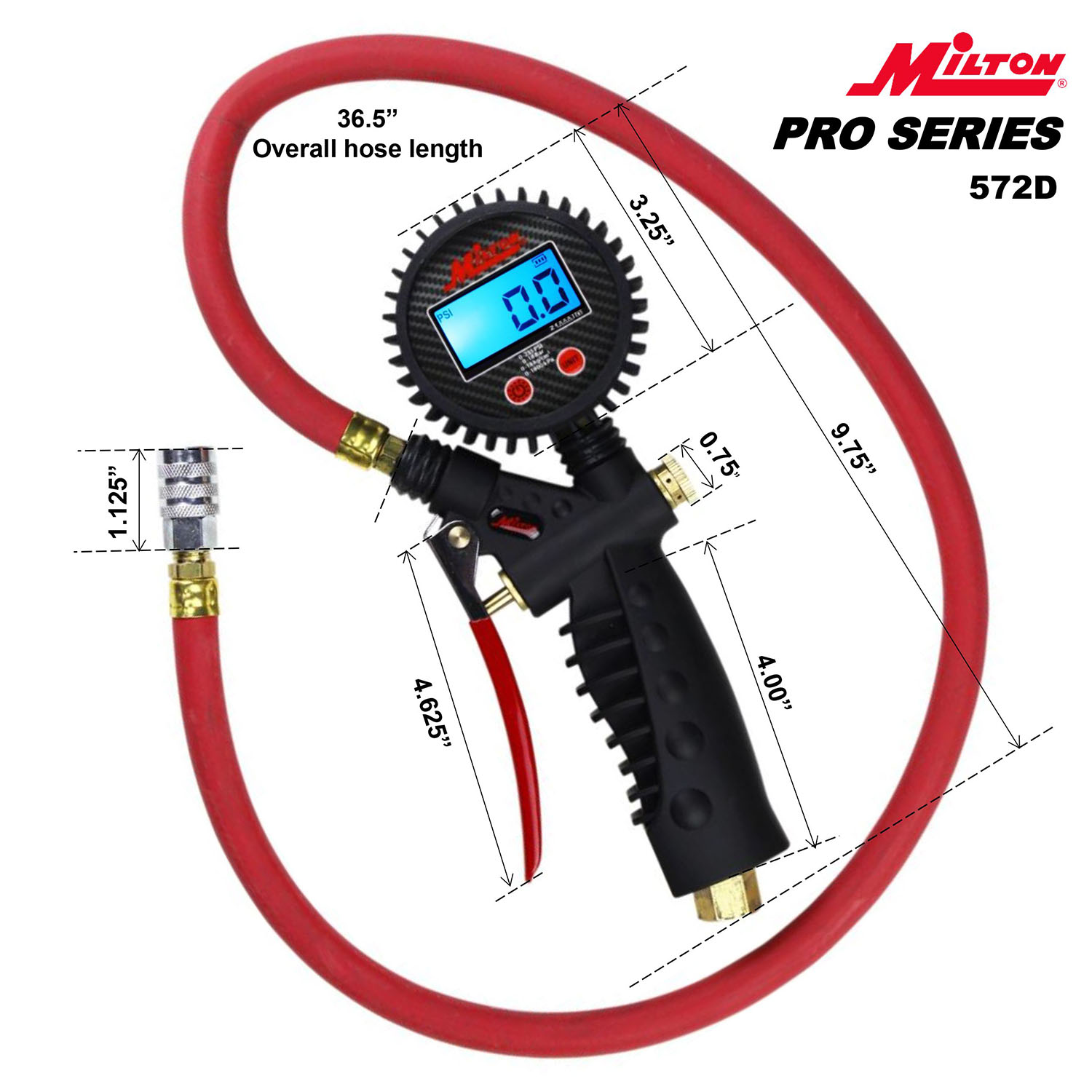 255 Psi Pro Digital Tire Inflator Gauge Kwik Grip Safety Air Chuck